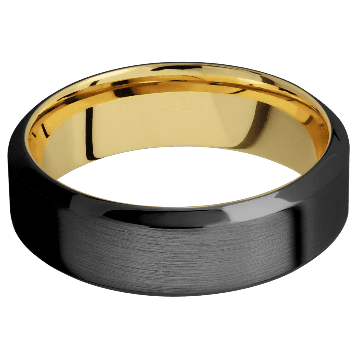 Zirconium + Satin , Polish Finish + 14K Yellow Gold - Image 3