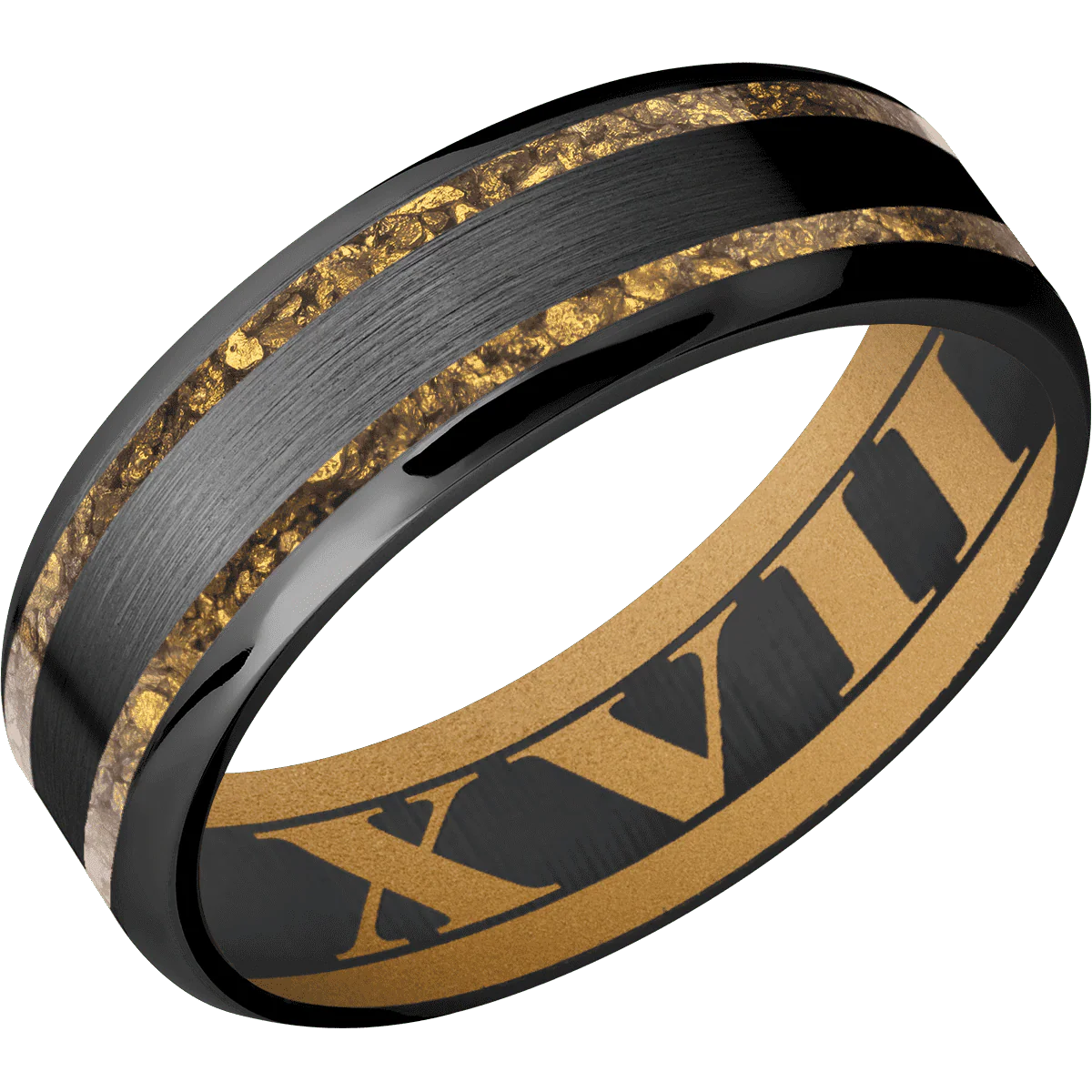 Zirconium + Satin , Polish Finish + Gold - Image 2