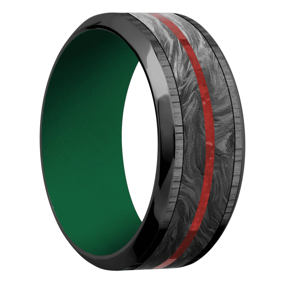 Zirconium + Treebark1 , Polish Finish + Green
