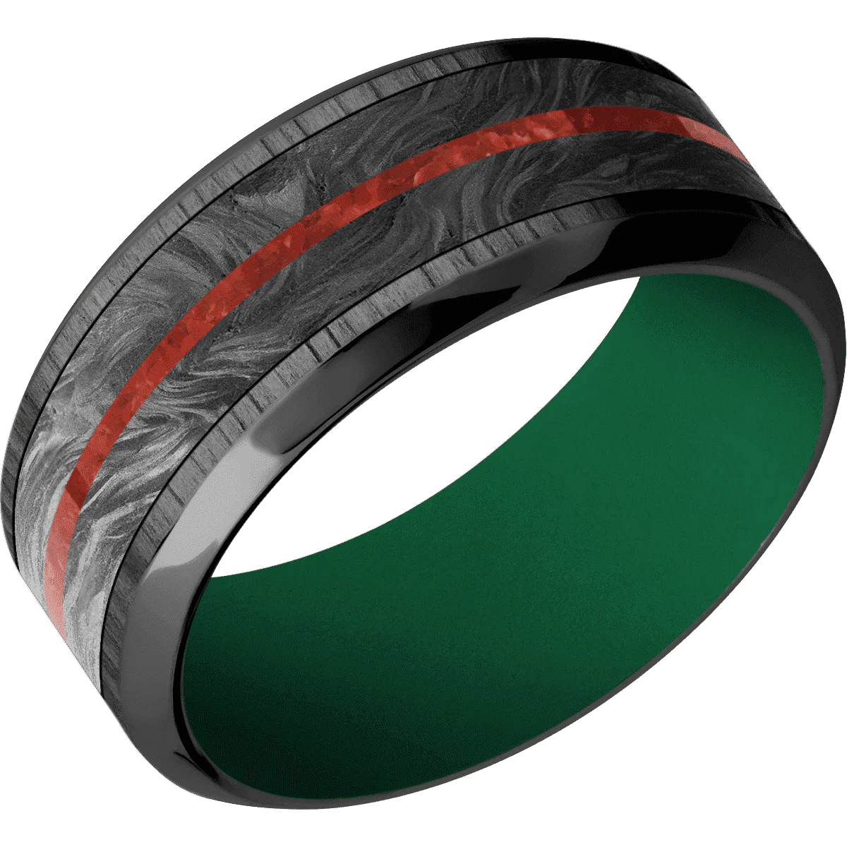 Zirconium + Treebark1 , Polish Finish + Green - Image 2
